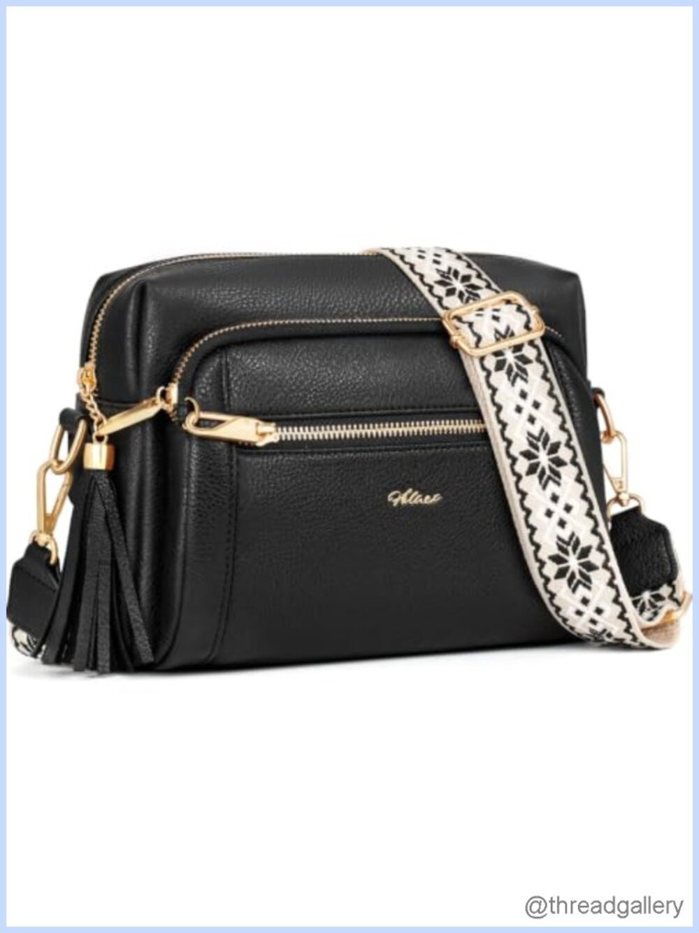 Vegan Leather Crossbody Bag Anti-Theft Multi-Zip Small Purse